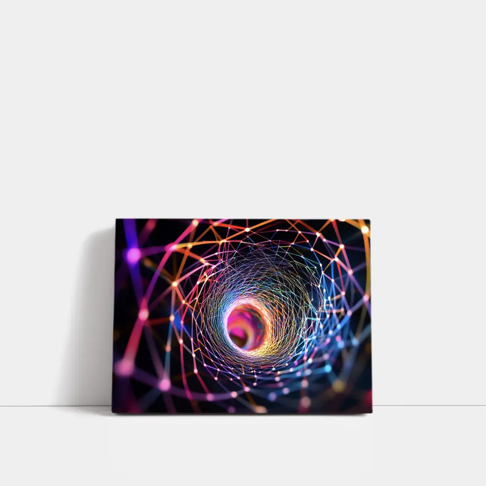 Colorful Geometric Tunnel Vortex Abstract Art – Wall Art