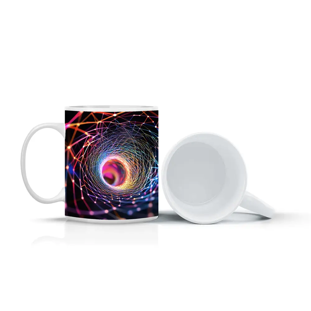 Colorful Geometric Tunnel Vortex Abstract Art – Mugs