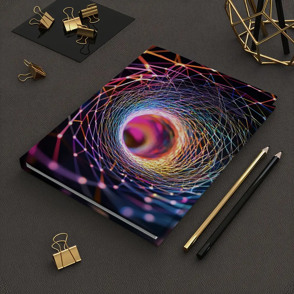 Colorful Geometric Tunnel Vortex Abstract Art – Notebooks