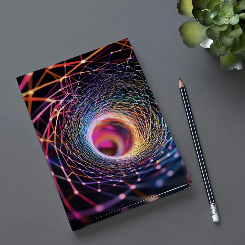 Colorful Geometric Tunnel Vortex Abstract Art – Notebooks