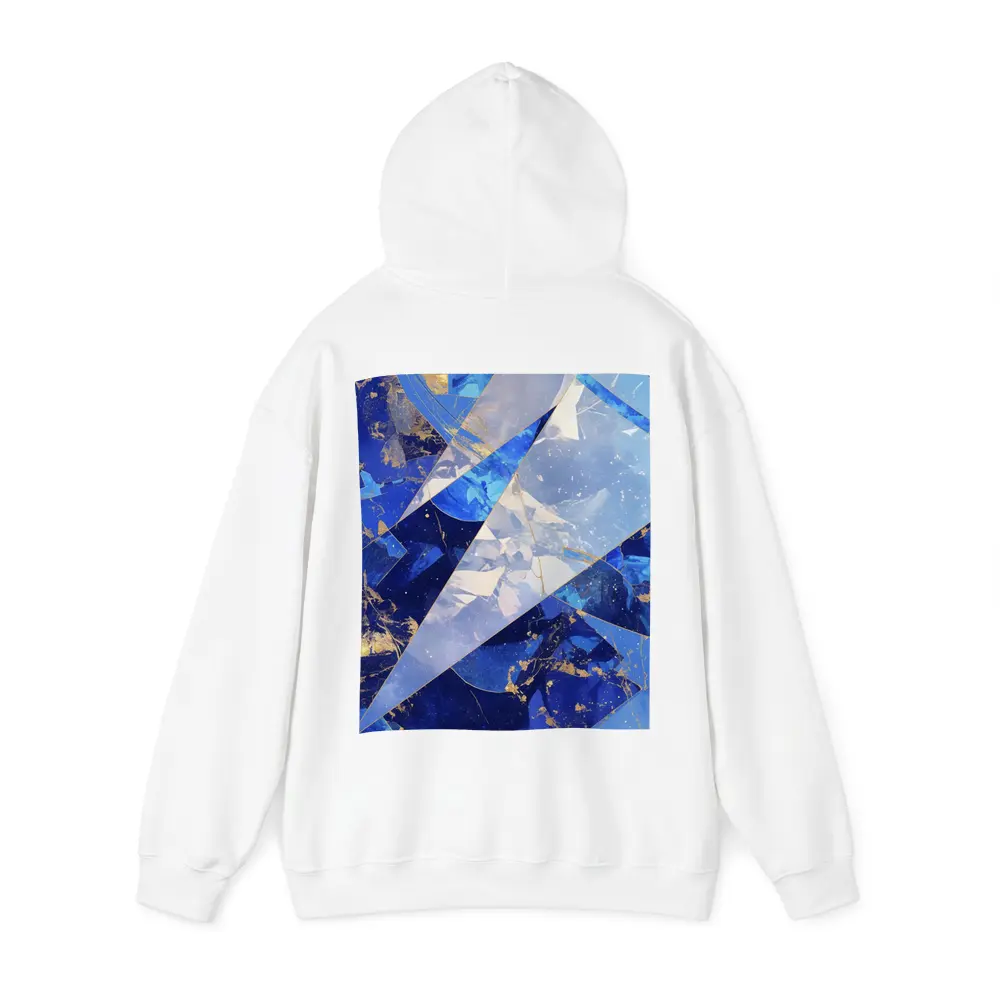 Blue Marble Abstract Geometric Gold Art – Hoodies