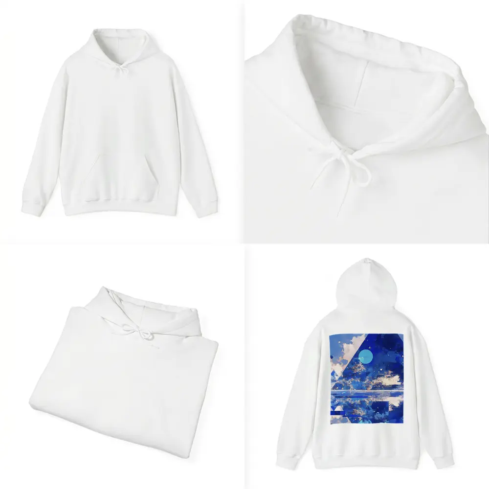 Blue Abstract Geometric Sky Triangle Art – Hoodies