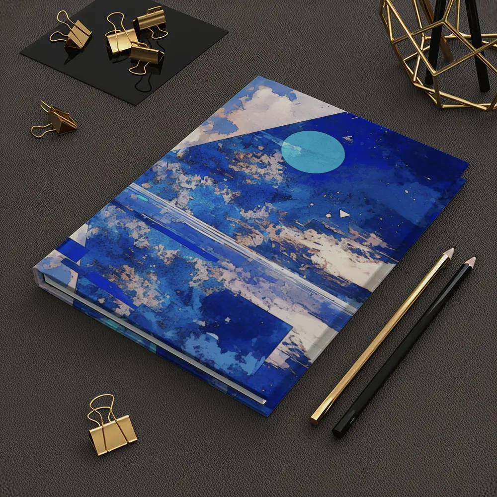 Blue Abstract Geometric Sky Triangle Art – Notebooks