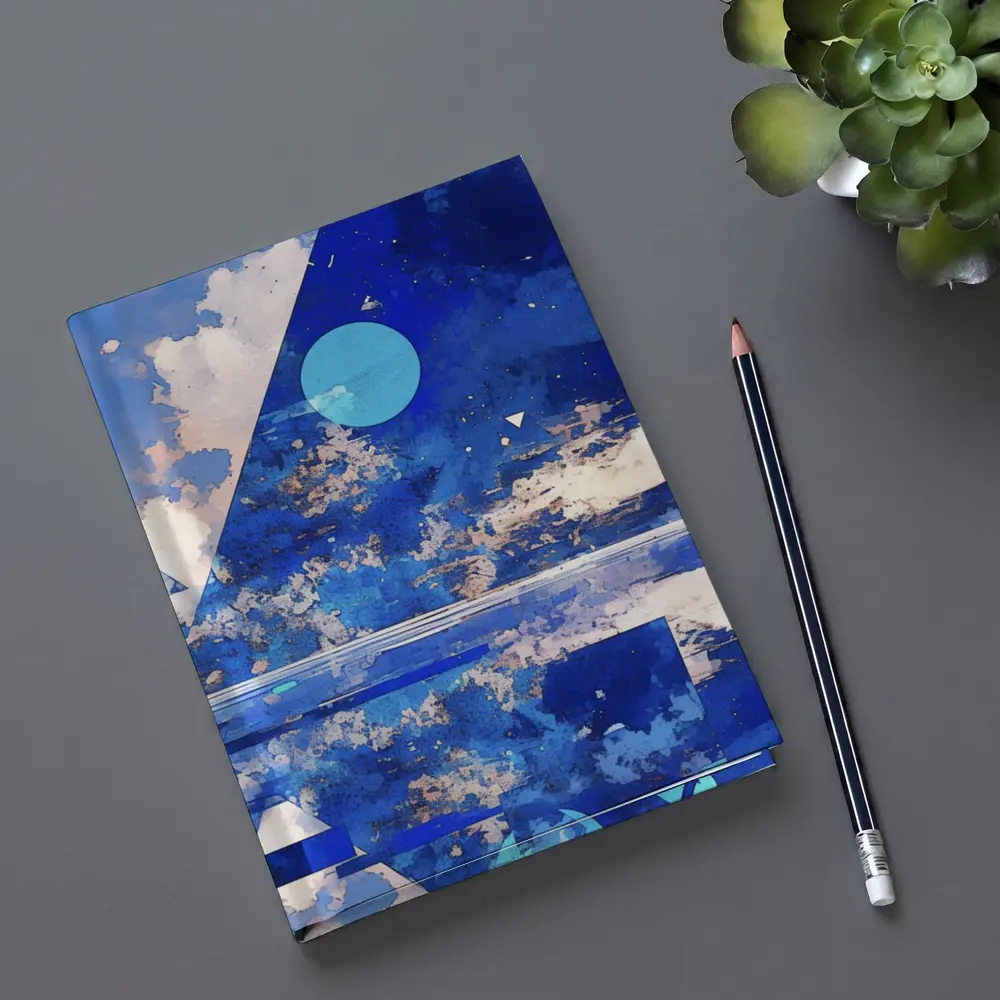 Blue Abstract Geometric Sky Triangle Art – Notebooks