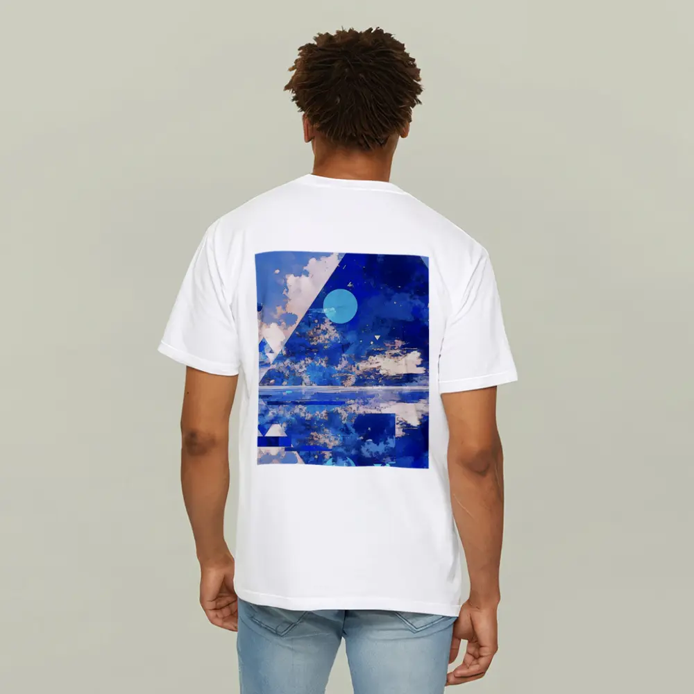 Blue Abstract Geometric Sky Triangle Art – T-Shirts