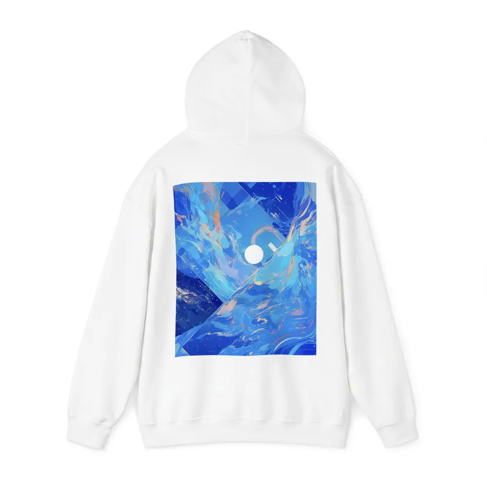 Blue Abstract Art Swirling Geometric Fluid Design – Hoodies