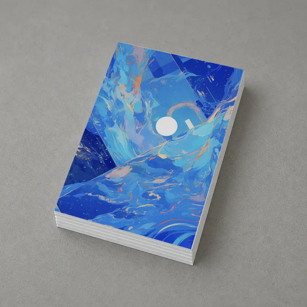 Blue Abstract Art Swirling Geometric Fluid Design – Postcards