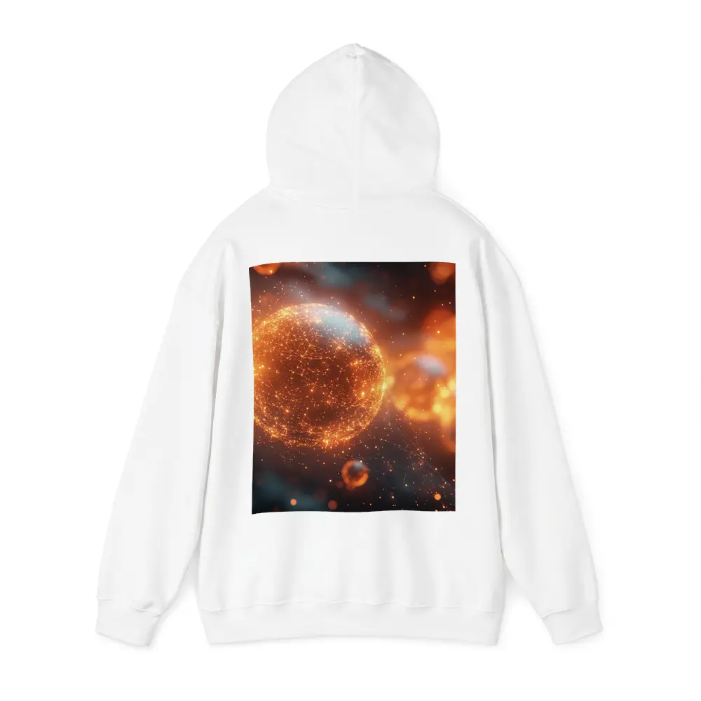 Glowing Orange Energy Sphere Space Network – Hoodies