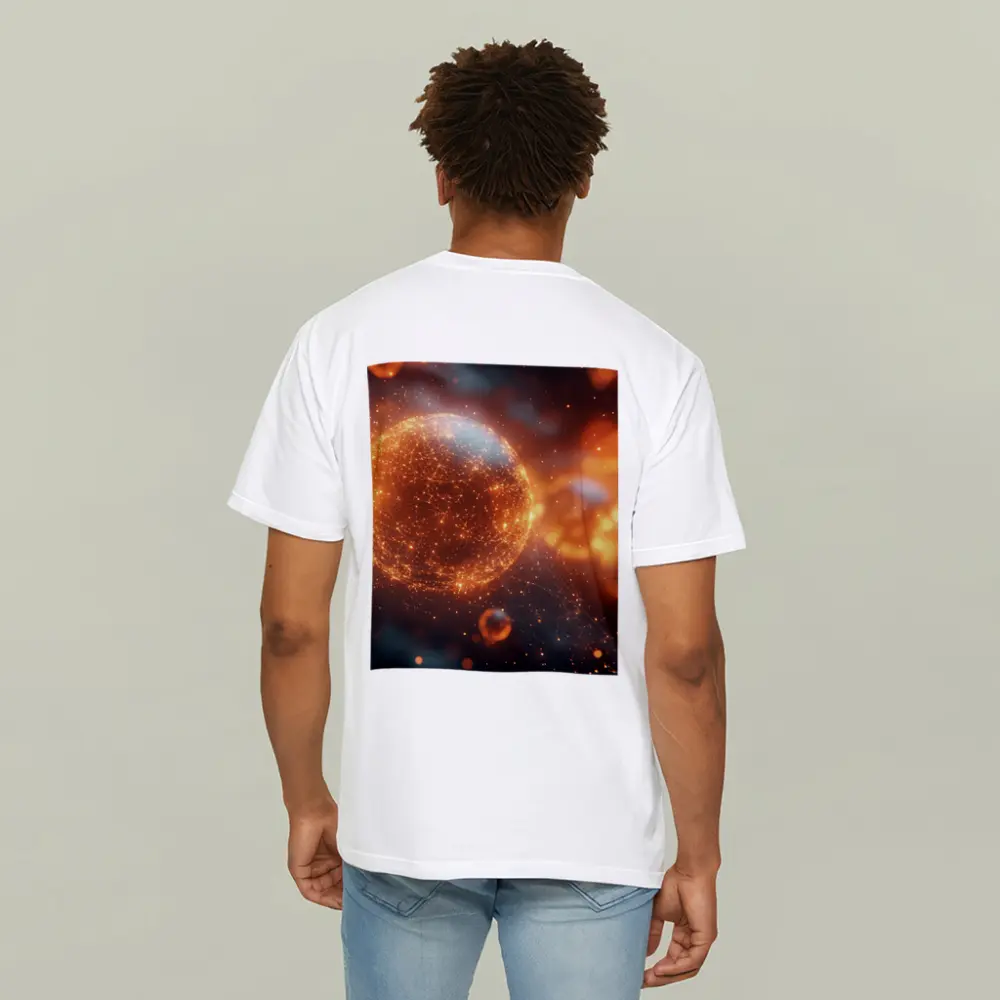 Glowing Orange Energy Sphere Space Network – T-Shirts