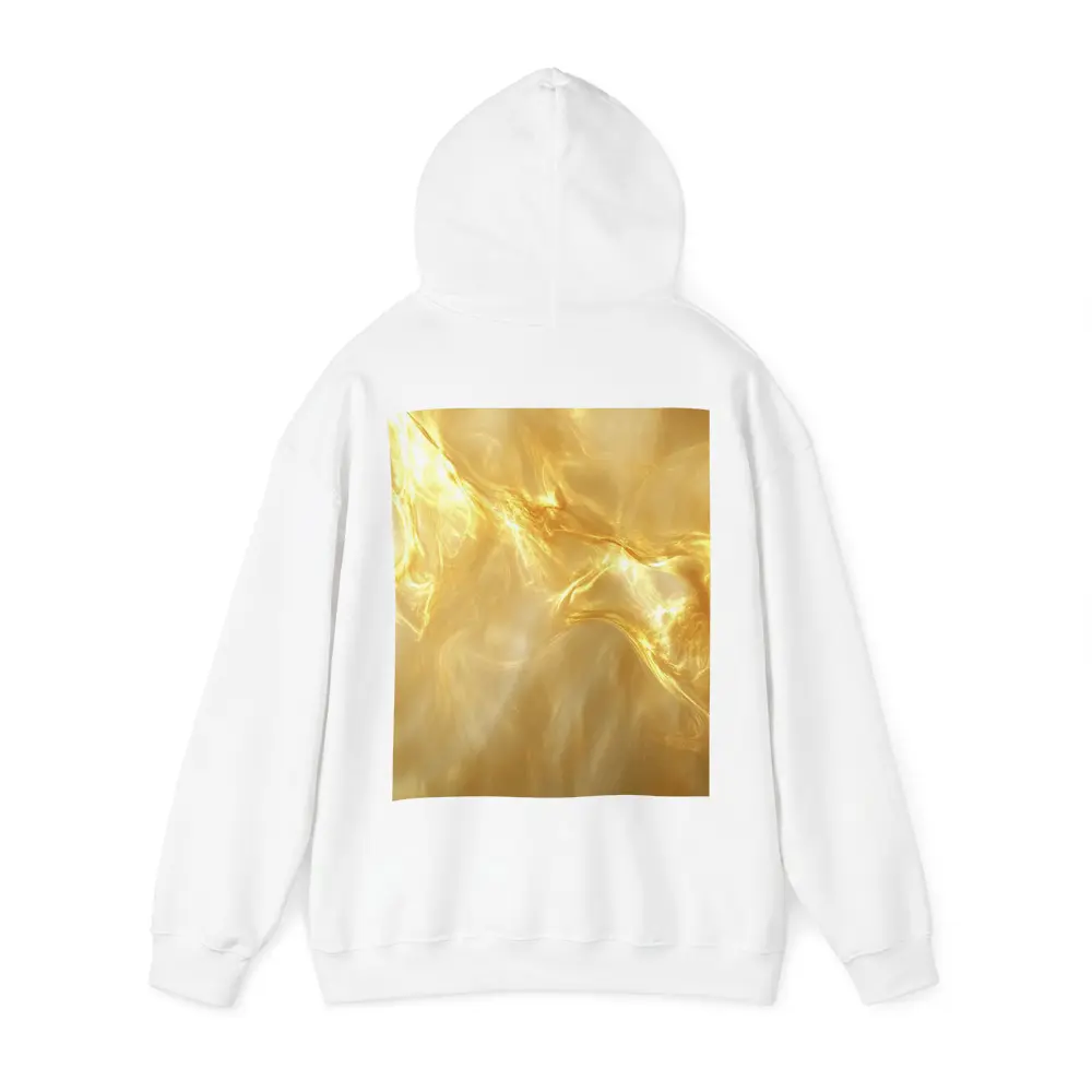 Golden Fluid Abstract Swirling Light Art – Hoodies
