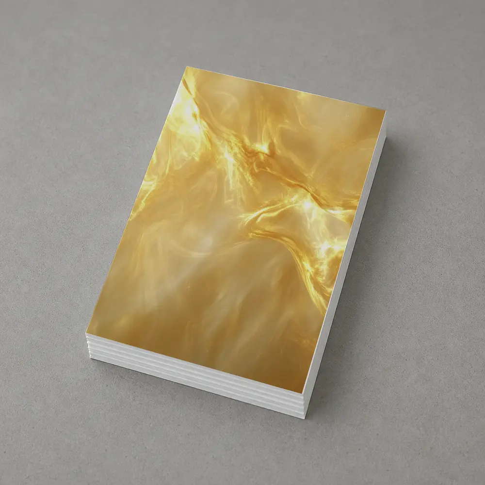 Golden Fluid Abstract Swirling Light Art – Postcards