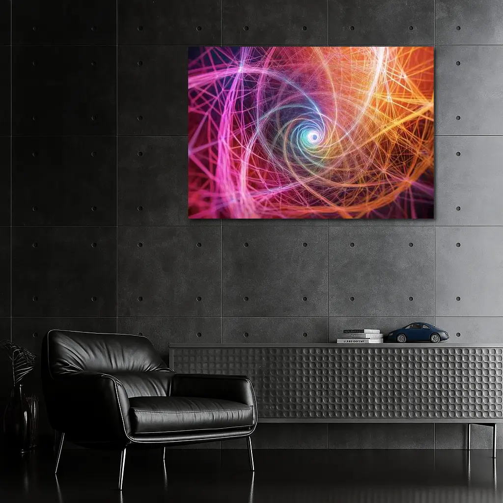 Colorful Spiral Light Trails Abstract Art – Wall Art