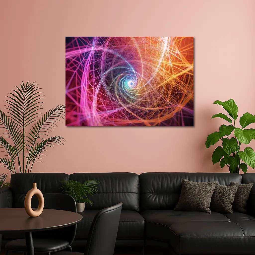 Colorful Spiral Light Trails Abstract Art – Wall Art