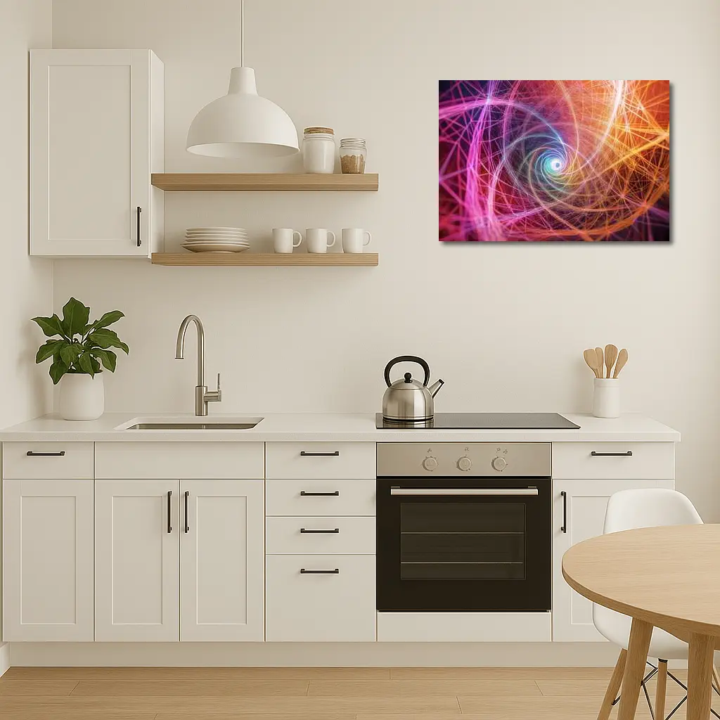 Colorful Spiral Light Trails Abstract Art – Wall Art