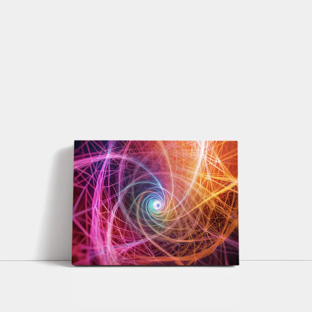 Colorful Spiral Light Trails Abstract Art – Wall Art