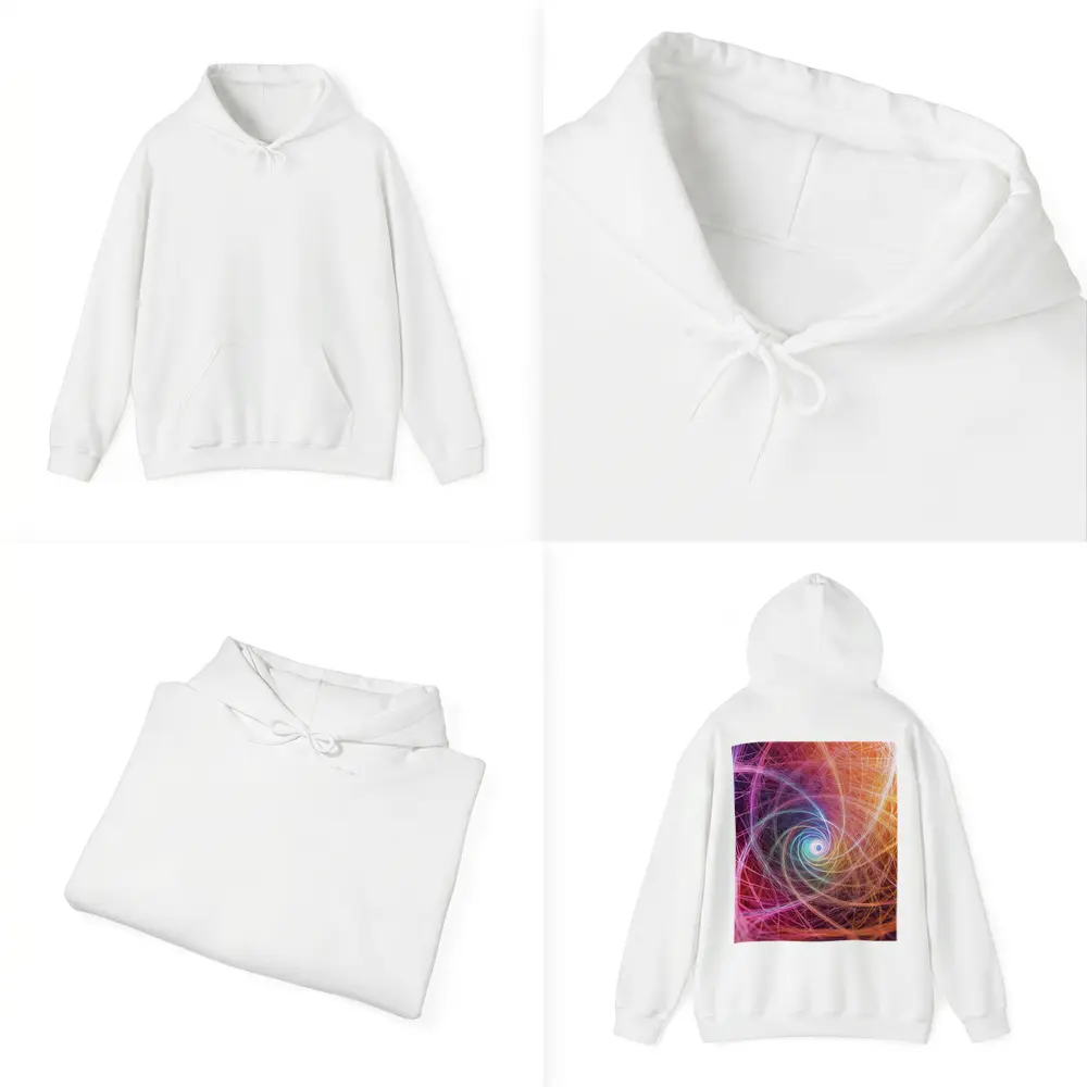 Colorful Spiral Light Trails Abstract Art – Hoodies