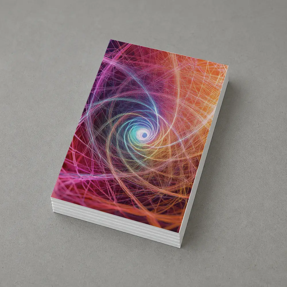 Colorful Spiral Light Trails Abstract Art – Postcards