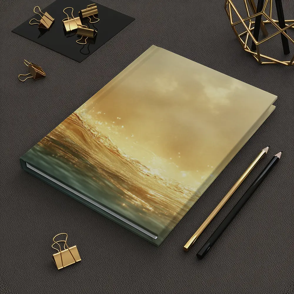 Golden Ocean Wave Misty Sky Art – Notebooks