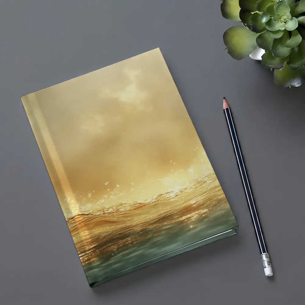 Golden Ocean Wave Misty Sky Art – Notebooks