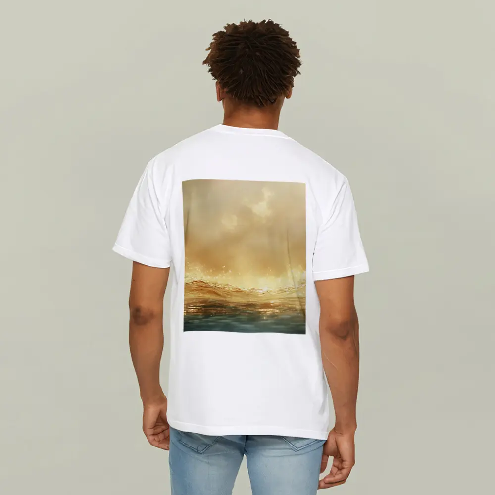 Golden Ocean Wave Misty Sky Art – T-Shirts