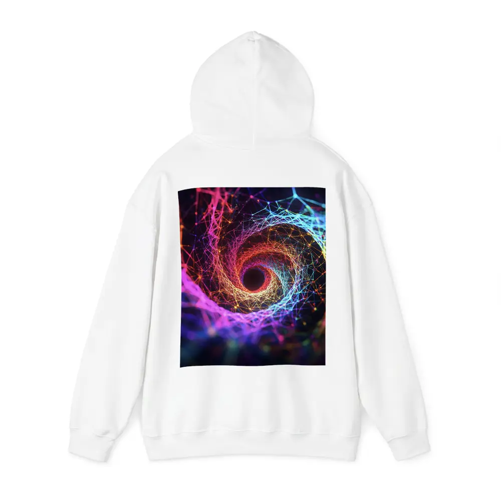 Neon Spiral Vortex Geometric Abstract Dark Background – Hoodies