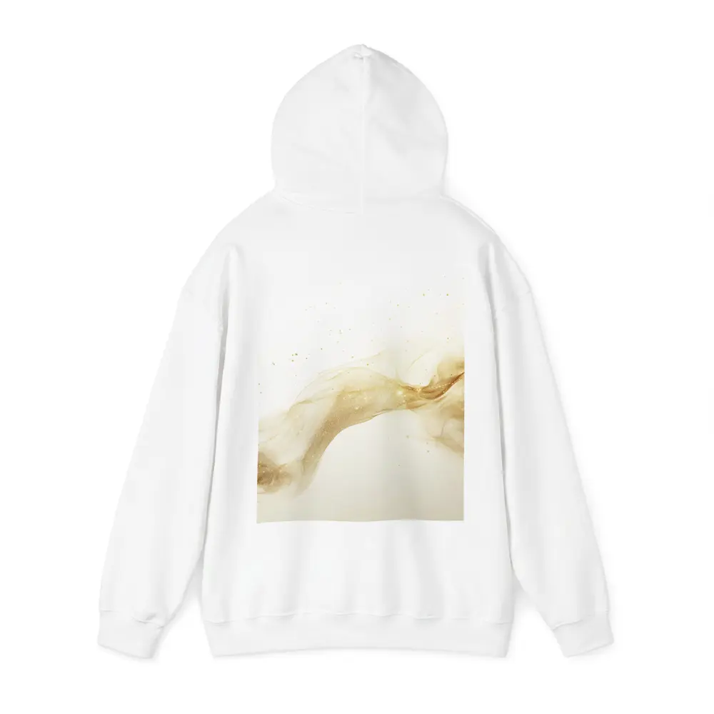 Gold Smoke Wave Abstract White Background – Hoodies