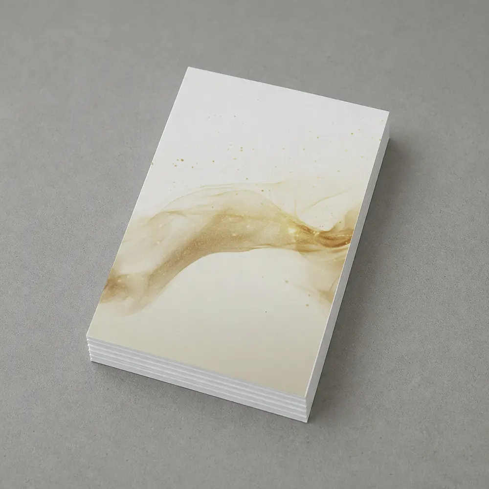 Gold Smoke Wave Abstract White Background – Postcards