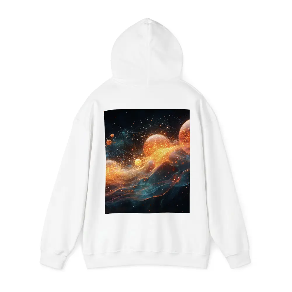 Glowing Orange Spheres Cosmic Energy Wave – Hoodies