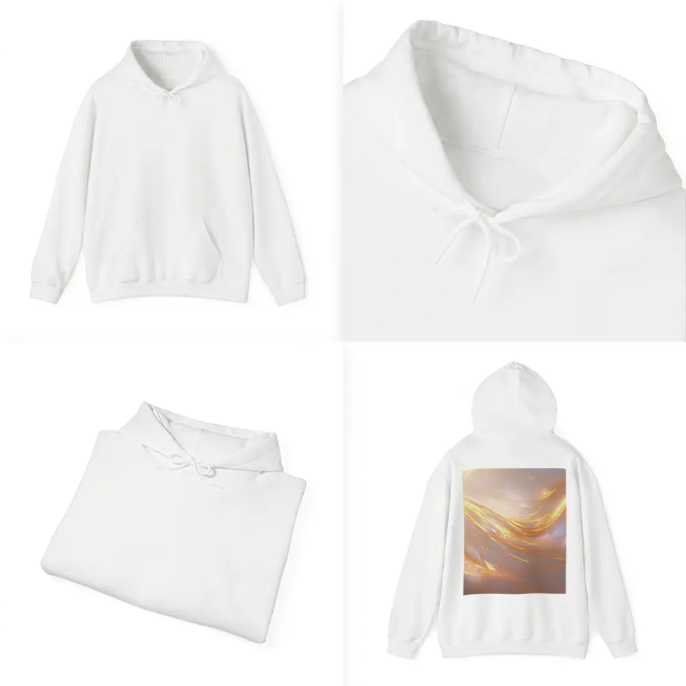Gold Liquid Swirl Abstract Glowing Light – Hoodies