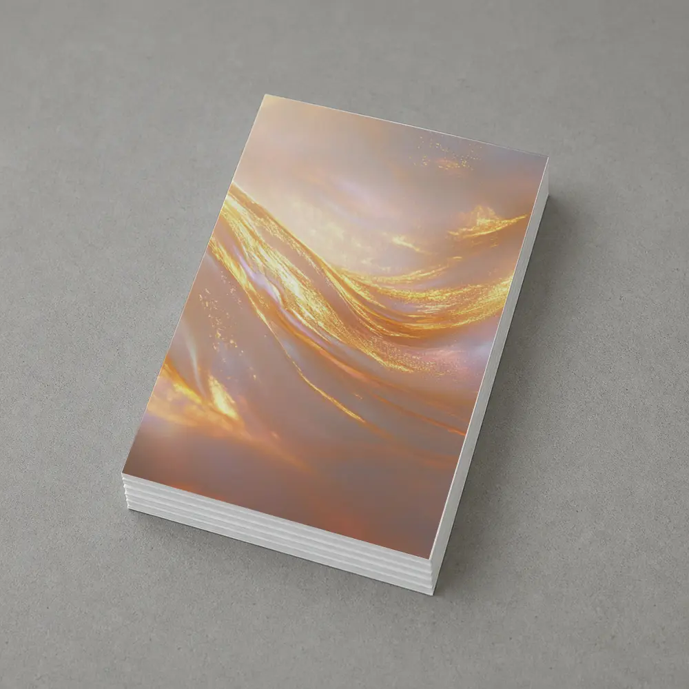 Gold Liquid Swirl Abstract Glowing Light – Postcards