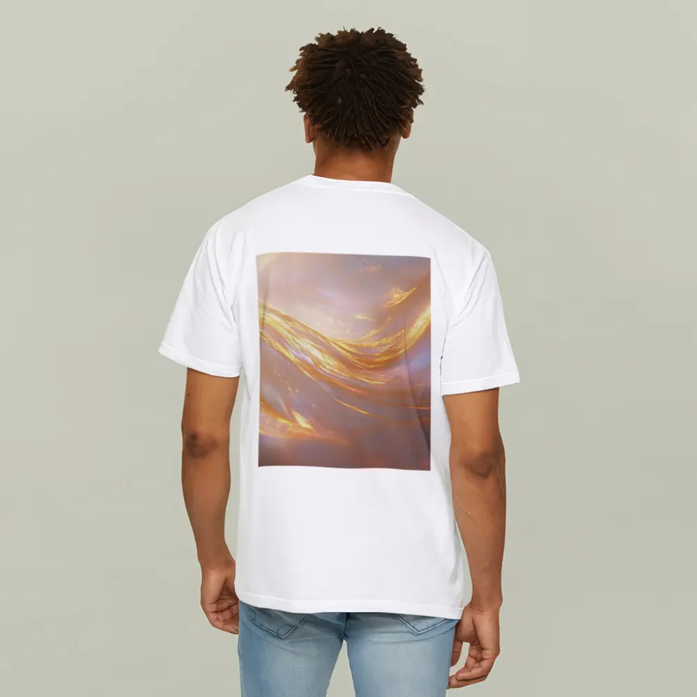 Gold Liquid Swirl Abstract Glowing Light – T-Shirts