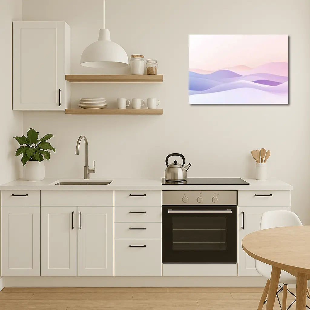 Soft Pastel Abstract Wave Landscape Art – Wall Art