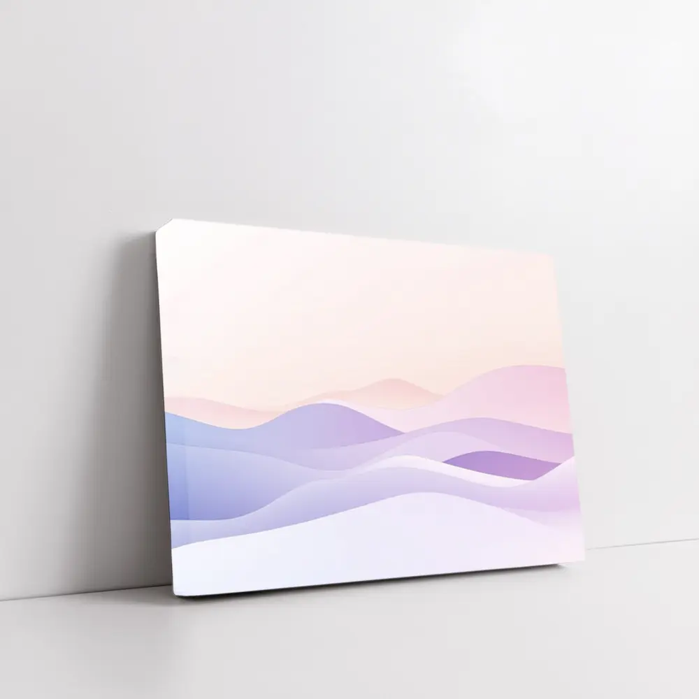 Soft Pastel Abstract Wave Landscape Art – Wall Art