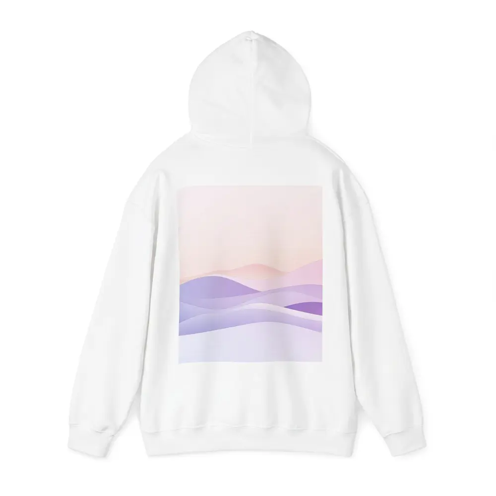 Soft Pastel Abstract Wave Landscape Art – Hoodies