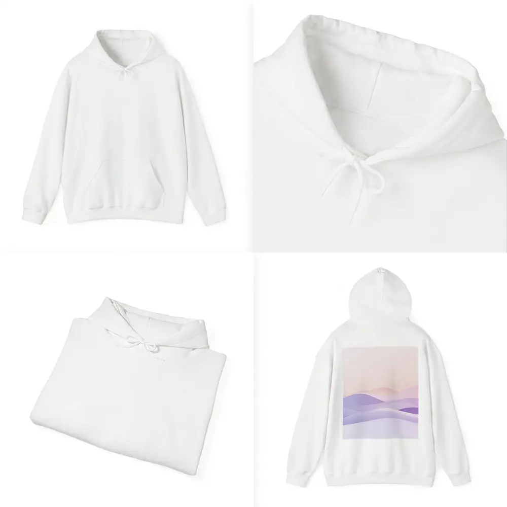 Soft Pastel Abstract Wave Landscape Art – Hoodies