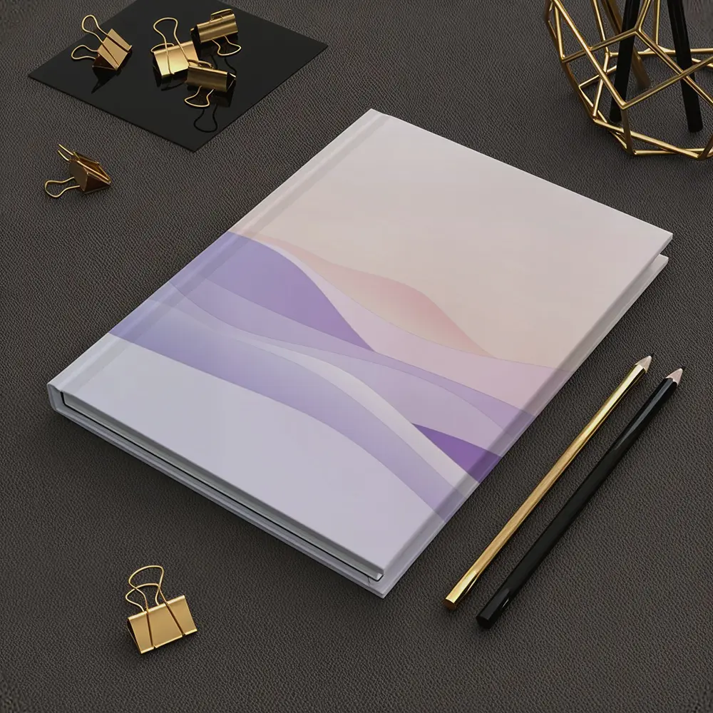 Soft Pastel Abstract Wave Landscape Art – Notebooks