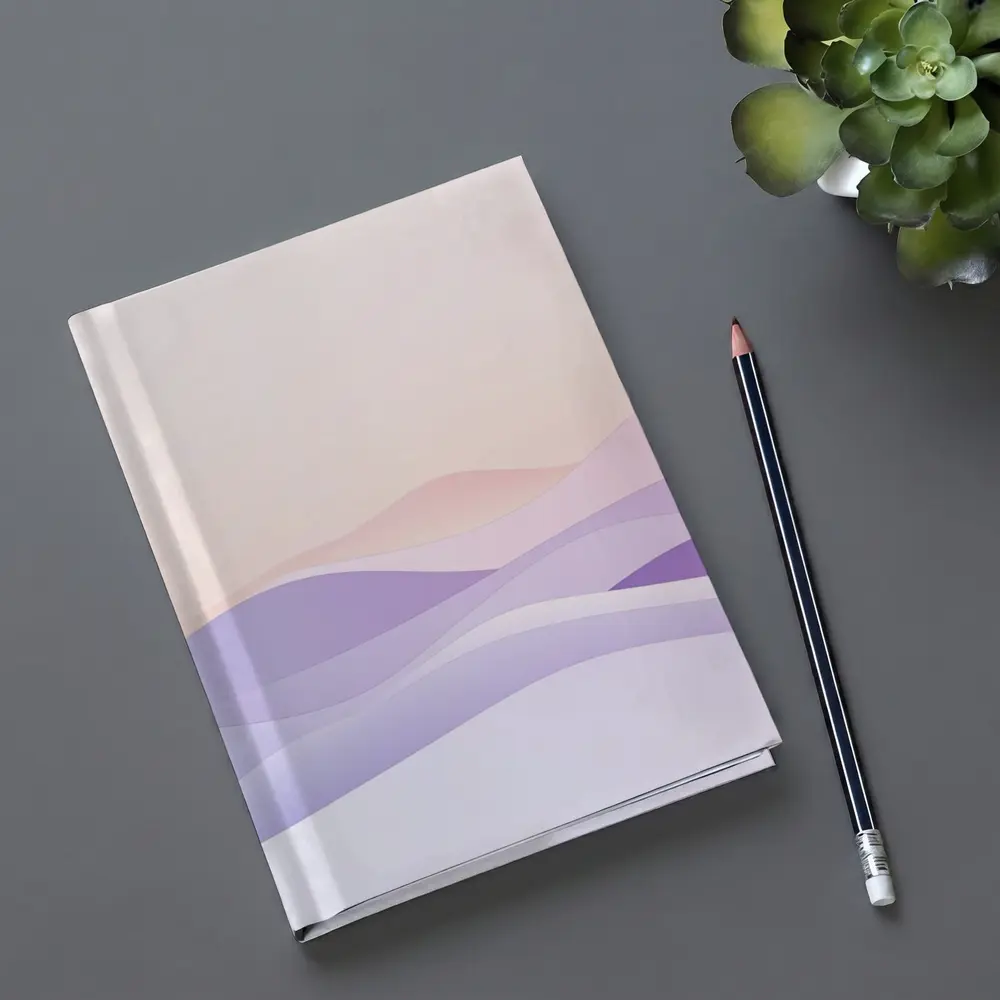 Soft Pastel Abstract Wave Landscape Art – Notebooks