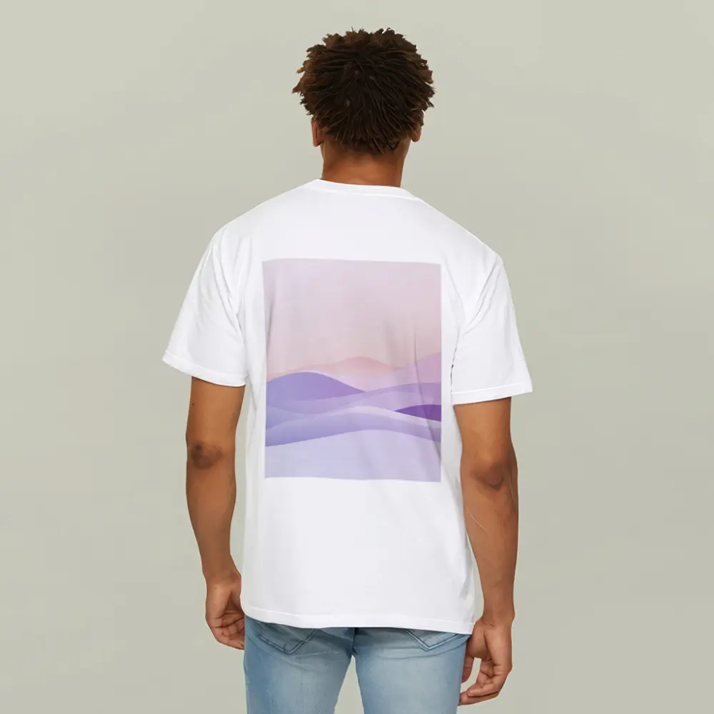 Soft Pastel Abstract Wave Landscape Art – T-Shirts