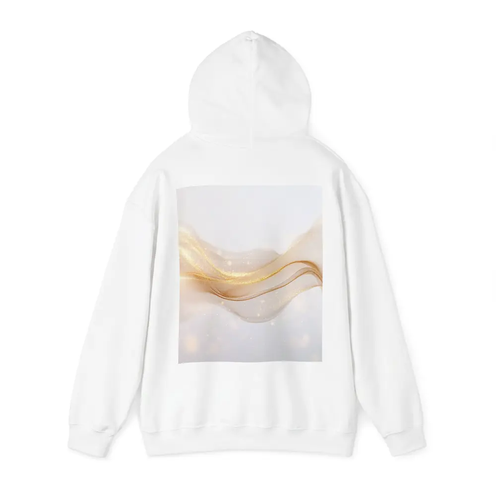 Gold Glitter Wave Flow Abstract Beige Background – Hoodies