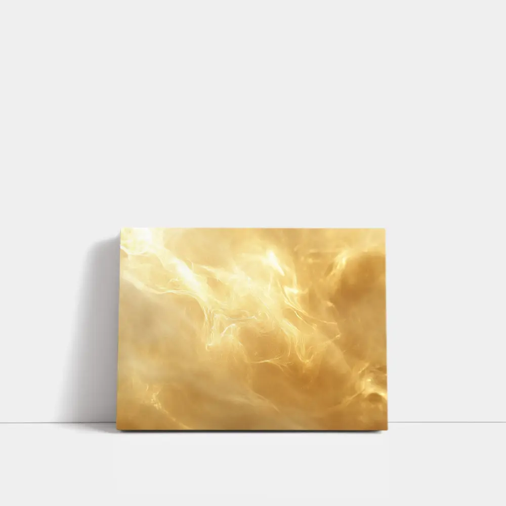 Golden Swirling Smoke Abstract Art Print – Wall Art