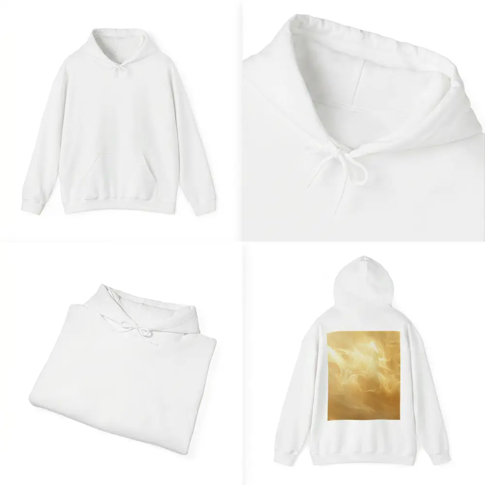 Golden Swirling Smoke Abstract Art Print – Hoodies