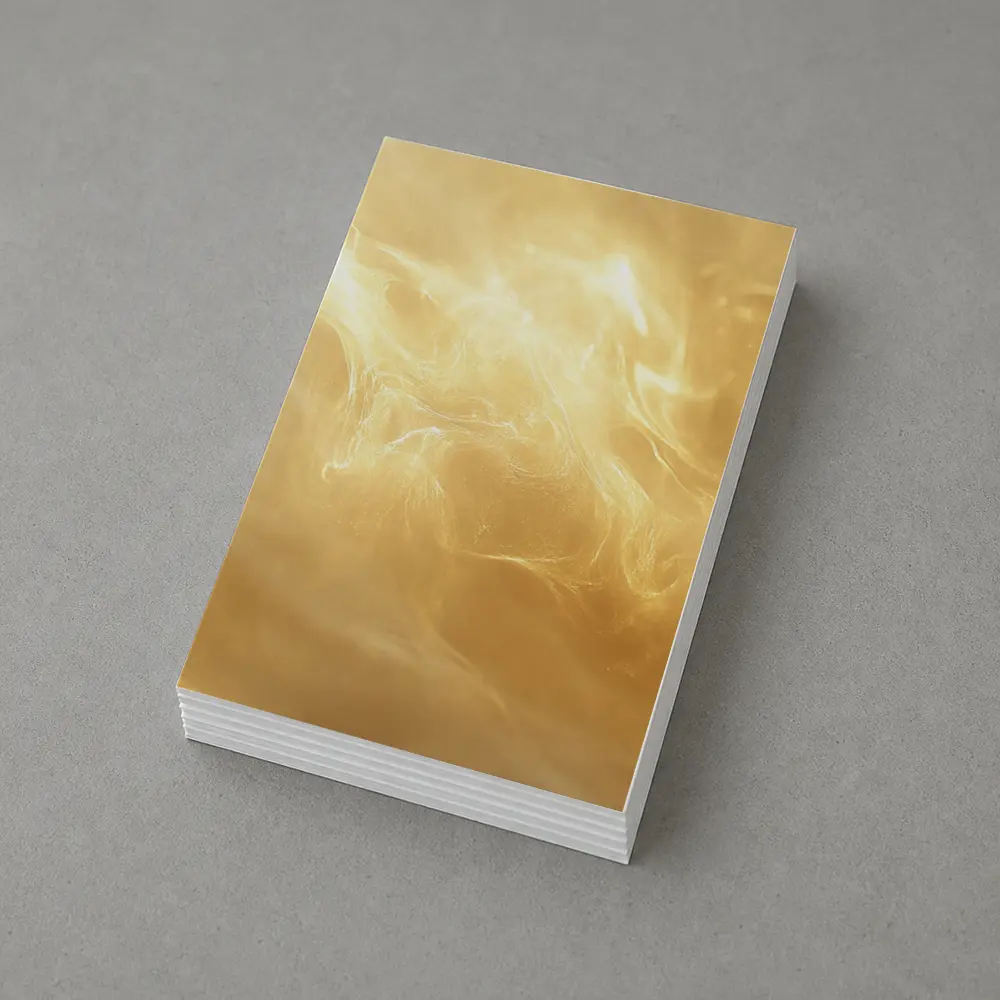 Golden Swirling Smoke Abstract Art Print – Postcards