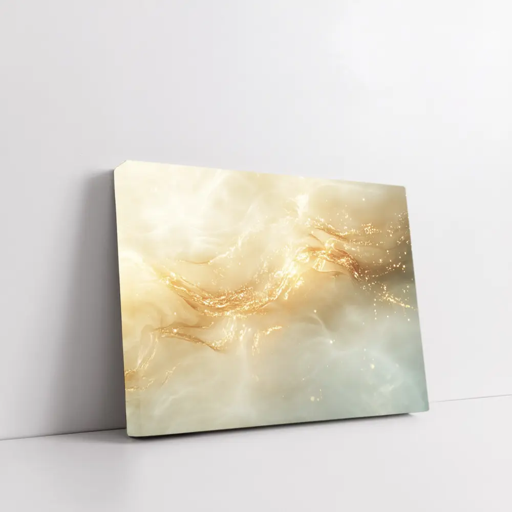 Gold Swirl Abstract Beige Marble Art – Wall Art