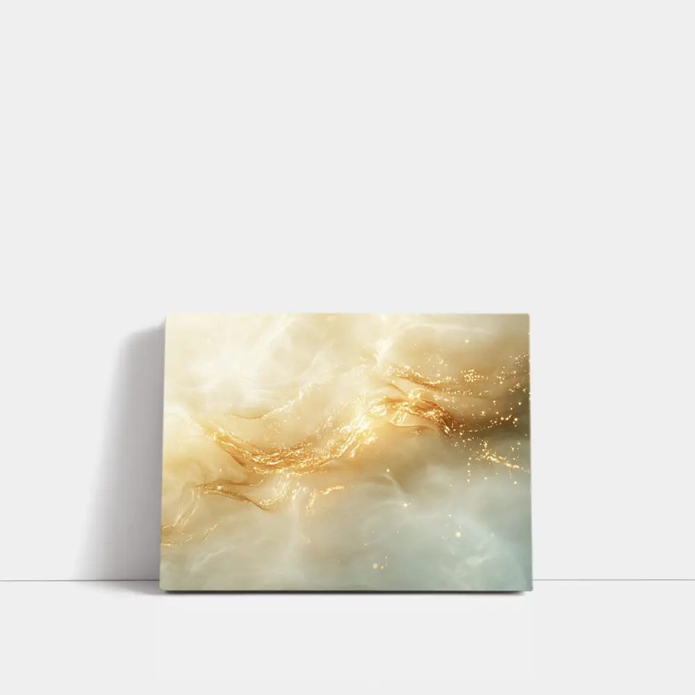 Gold Swirl Abstract Beige Marble Art – Wall Art