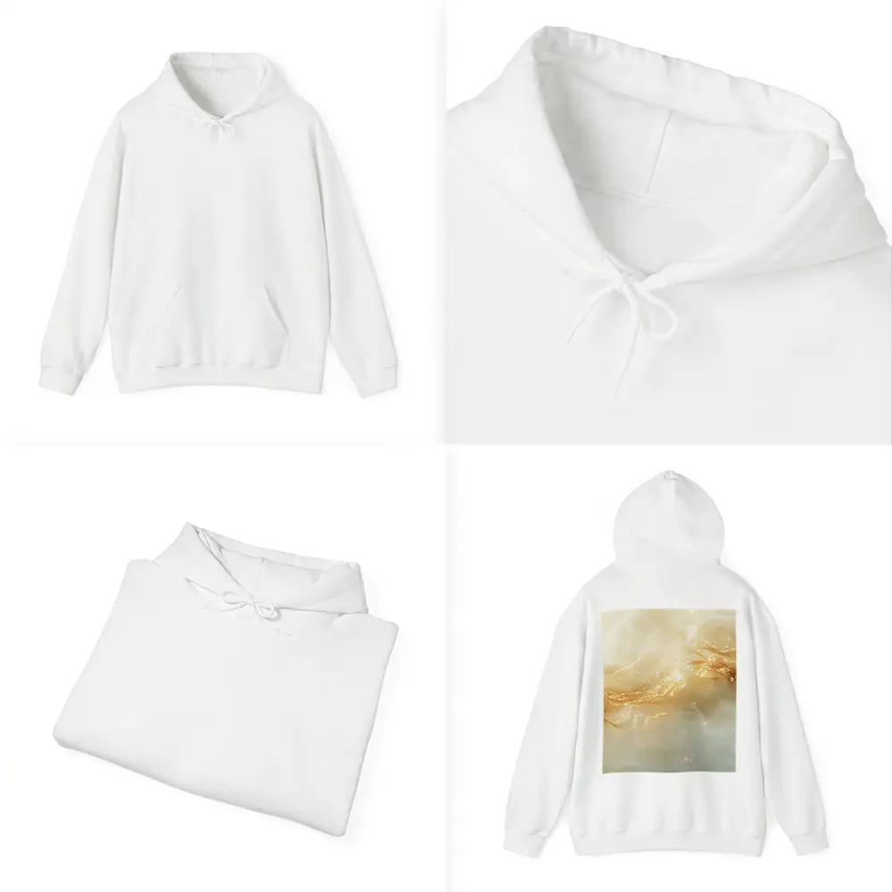 Gold Swirl Abstract Beige Marble Art – Hoodies