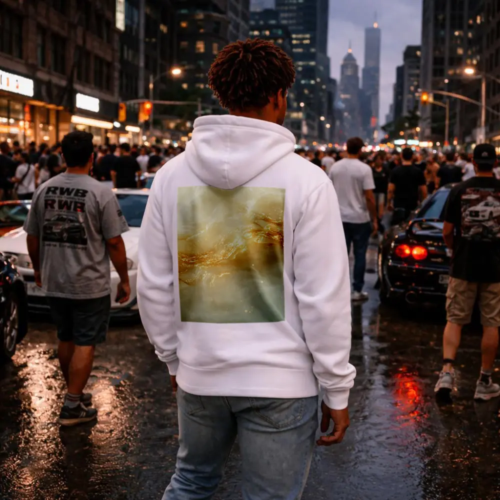 Gold Swirl Abstract Beige Marble Art – Hoodies