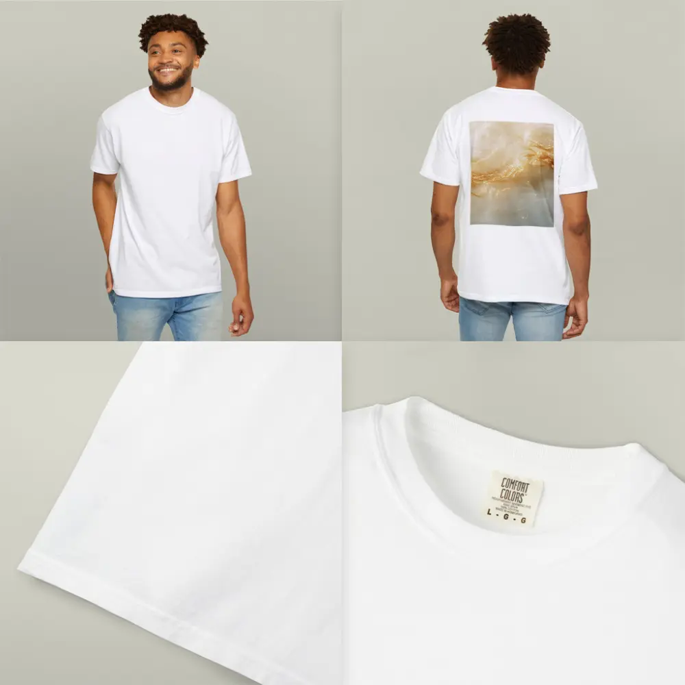 Gold Swirl Abstract Beige Marble Art – T-Shirts