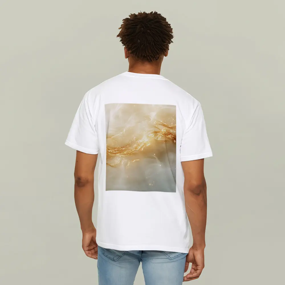Gold Swirl Abstract Beige Marble Art – T-Shirts