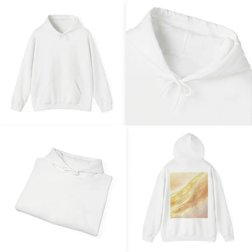 Golden Light Waves Abstract Glitter Art – Hoodies