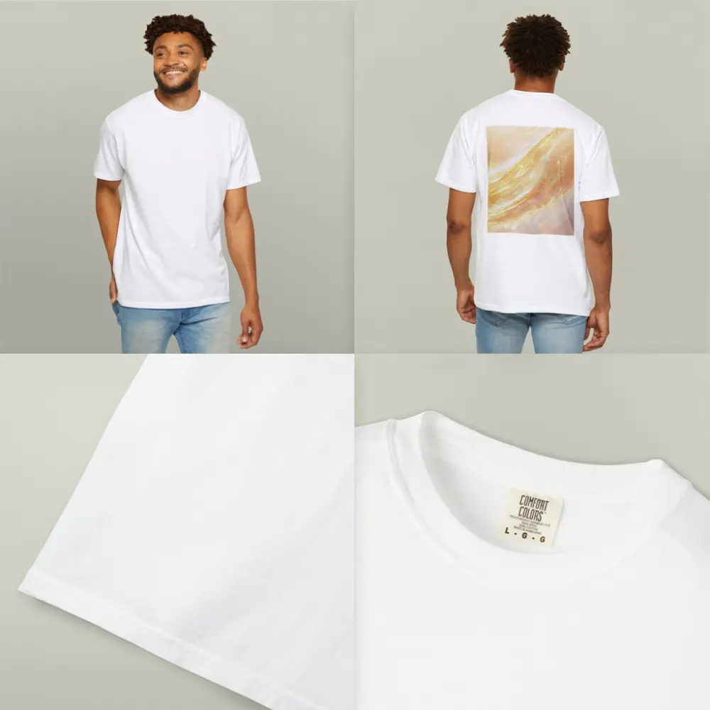Golden Light Waves Abstract Glitter Art – T-Shirts